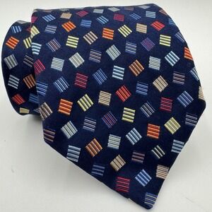 Altea Milano Neck Tie Mens Silk Geometric Made‎ In Italy Y2K Party Cocktail